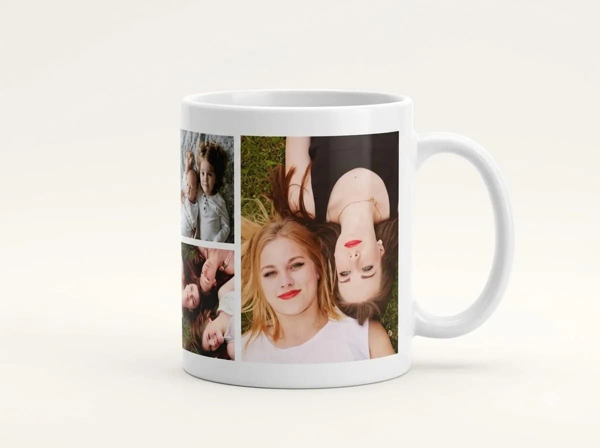 Customized white coffee mug with personalized design